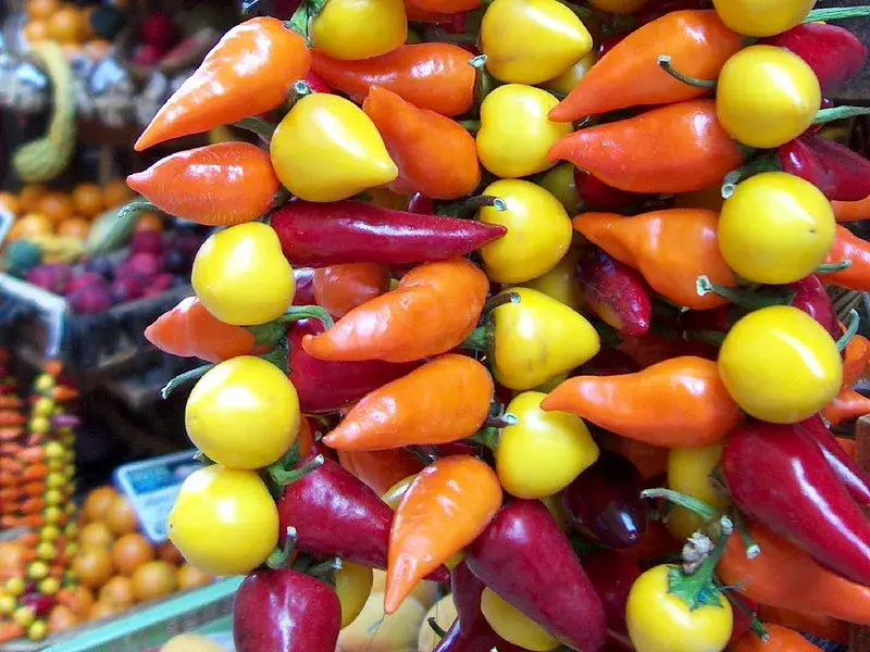 Pimientos mercado de Mallorca